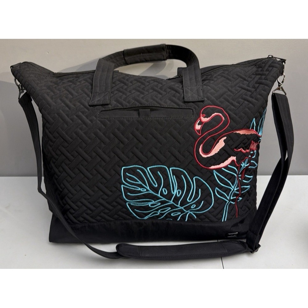 LUG Aerial XL Carry All Tote Luggage Duffle Bag Flamingo Black Pink Green Beach